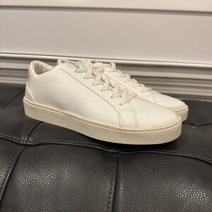 Thousand Fell Sneakers Mens 8 White Faux Leather Low Top Lace Up Trainer Shoes